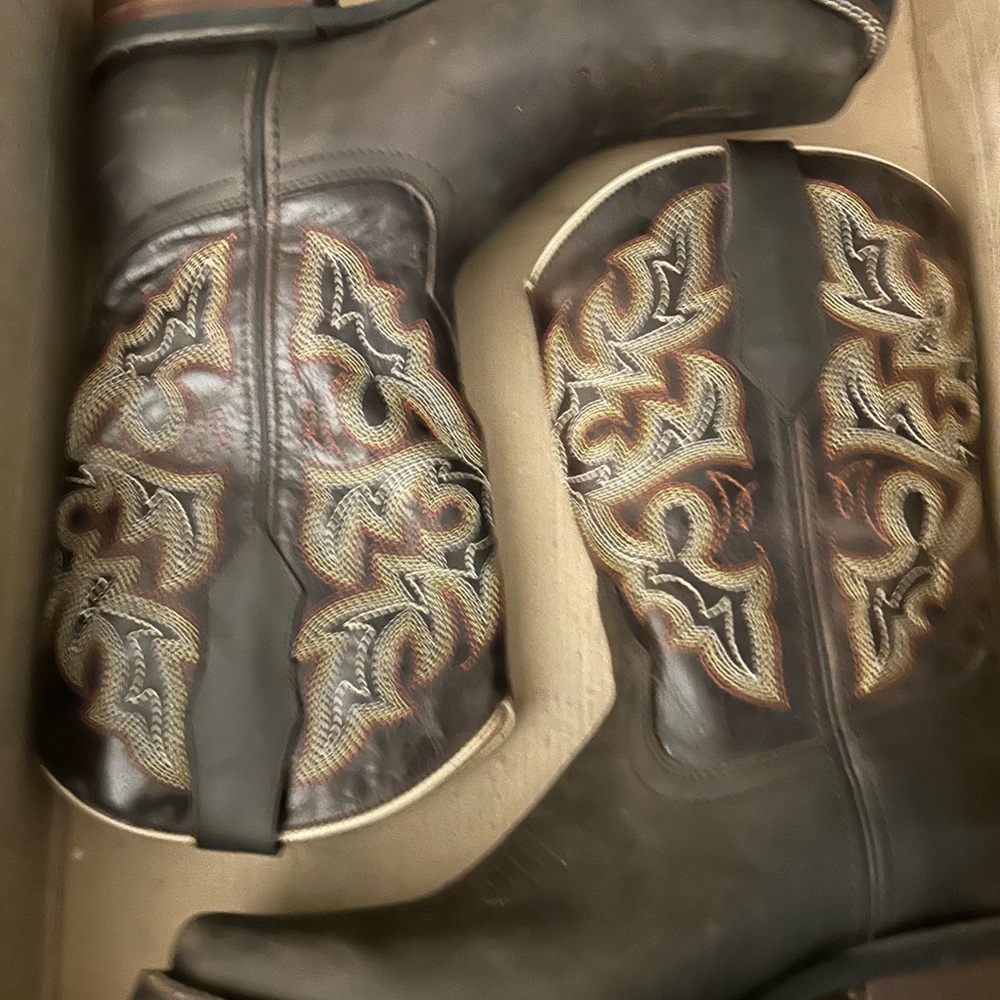 Men's Black and Brown Western Boots